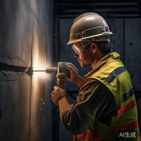 安装孔时，确保稳固，戴安全帽。