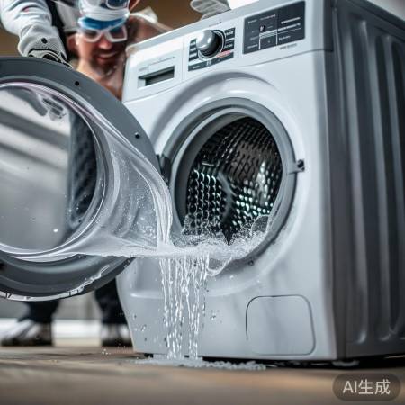 排干洗衣机水，防损坏家具