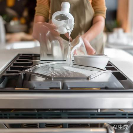 “白醋喷雾去油烟机油污”