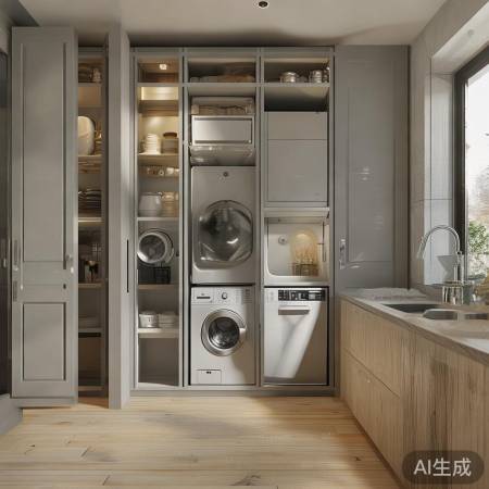 洗衣机烘干机并排，生活品质提升