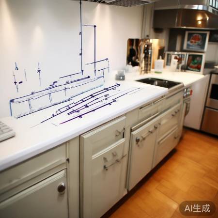 量厨房尺寸，预留插座孔