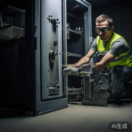 安装保险柜，按步骤固定