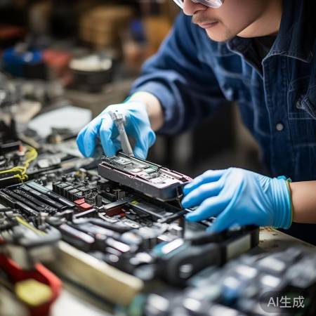 拆旧电池,勿触正负极