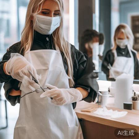 必备手套口罩，温馨理发体验
