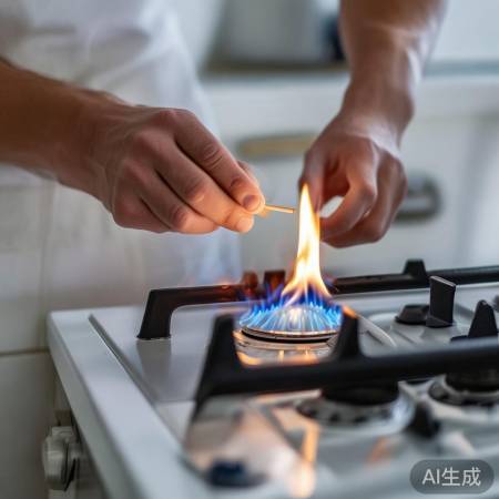 “点燃燃气，注意安全”